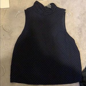 Polka dot dressy tank top turtle neck stylized